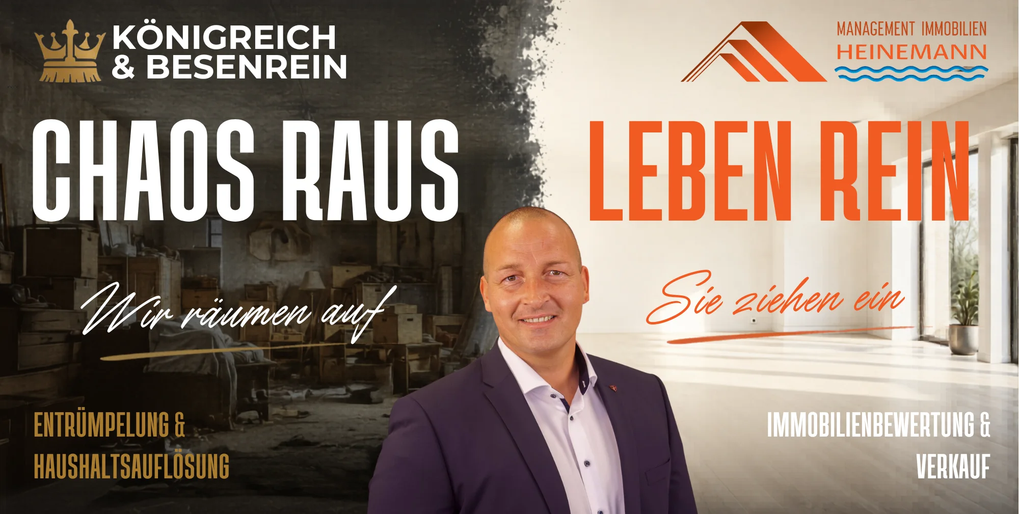 Gemeinsames Kampagnendesign für Königreich & Besenrein und Management Immobilien Heinemann