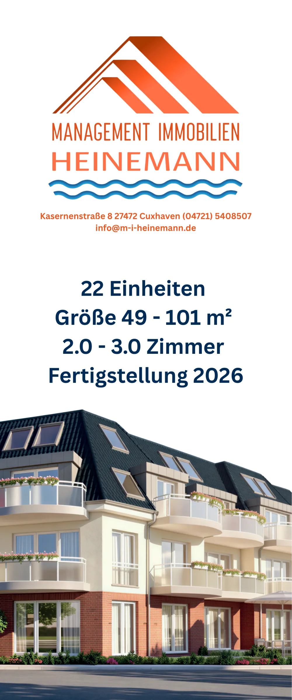 Heinemann Immobilien Display mit Eckdaten des Marée Projekts